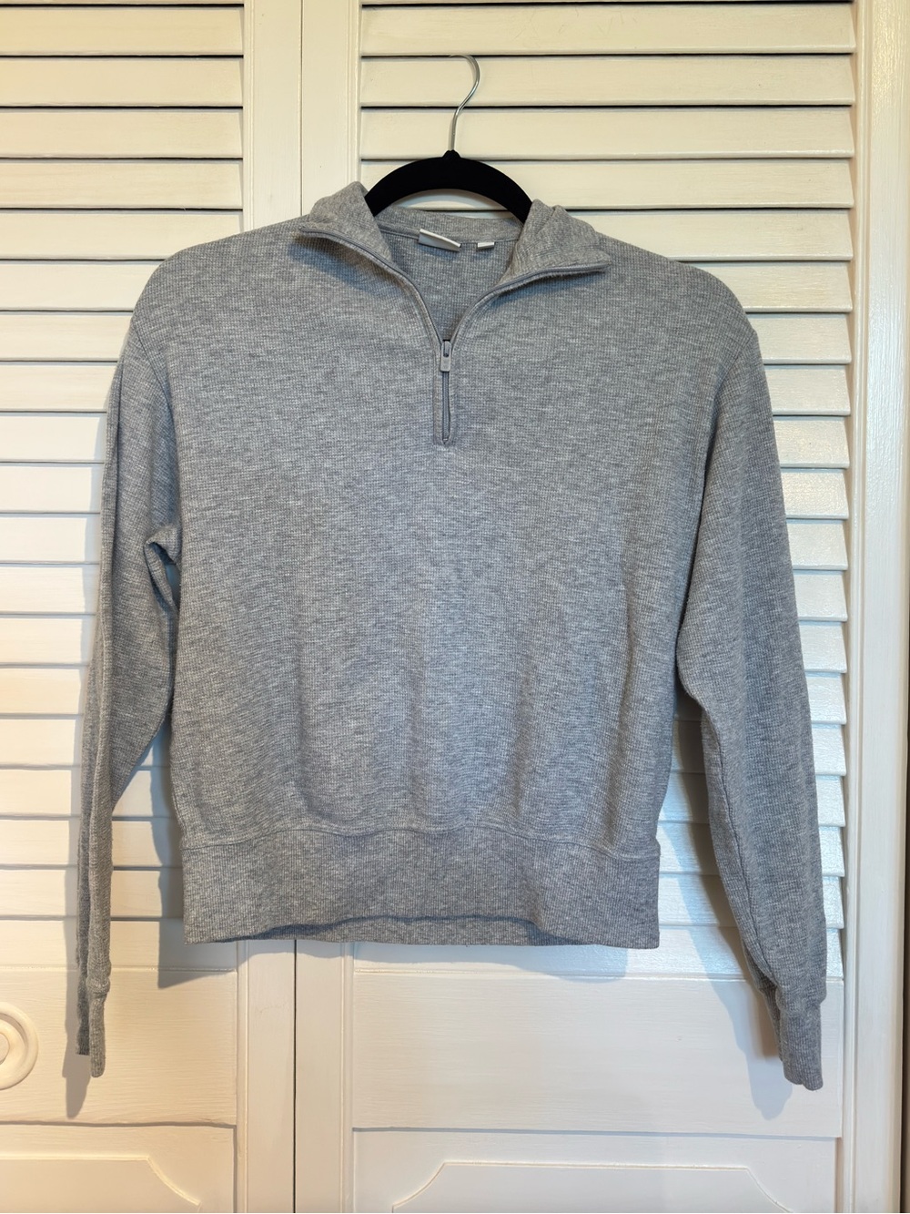 Light Gray Half-Zip Pullover Sweatshirt